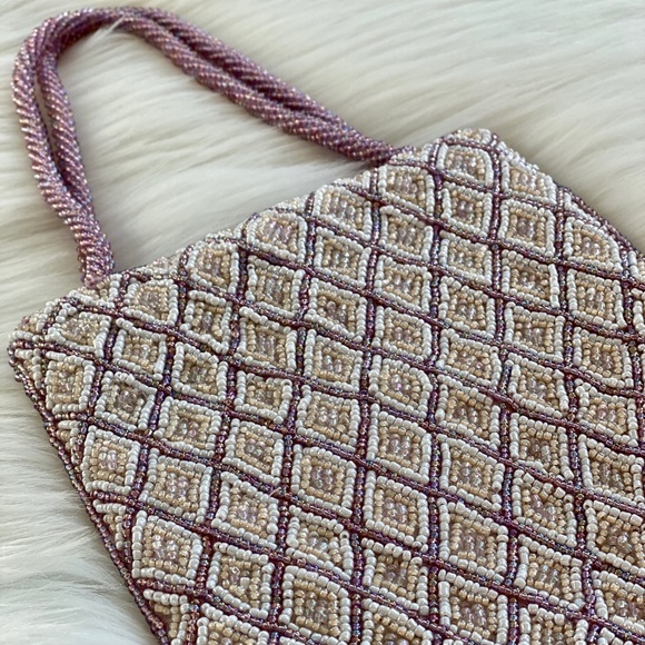 Vintage Valerie Stevens Pastel Lilac Purple Beaded Mini Bag - Picture 2 of 5